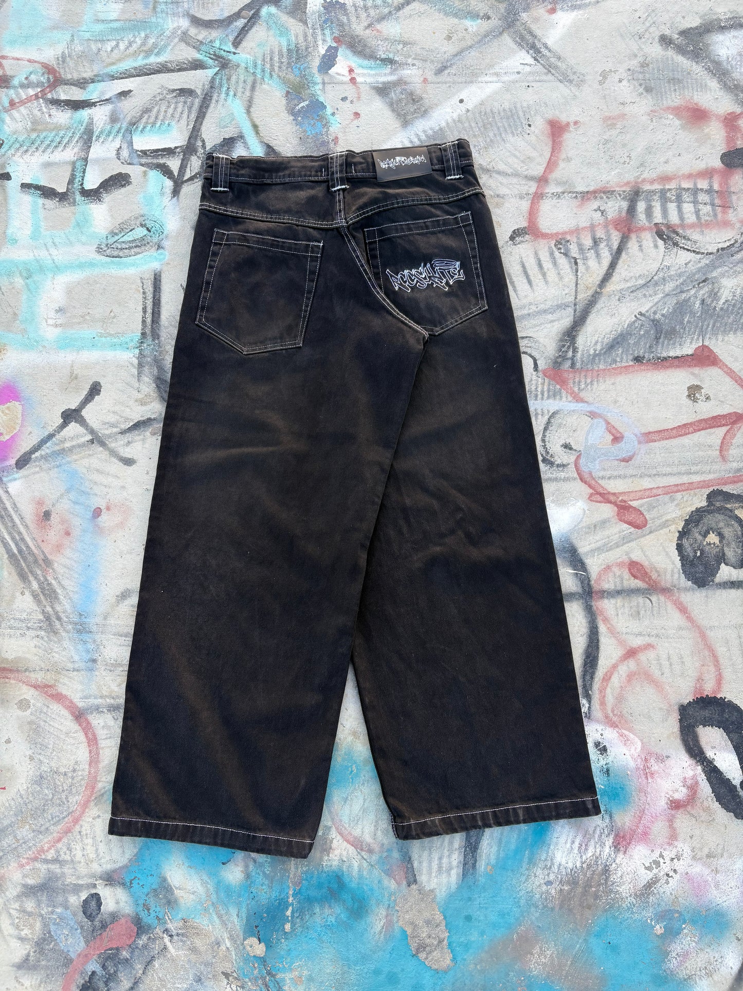 Black Contrast Stitch Pants