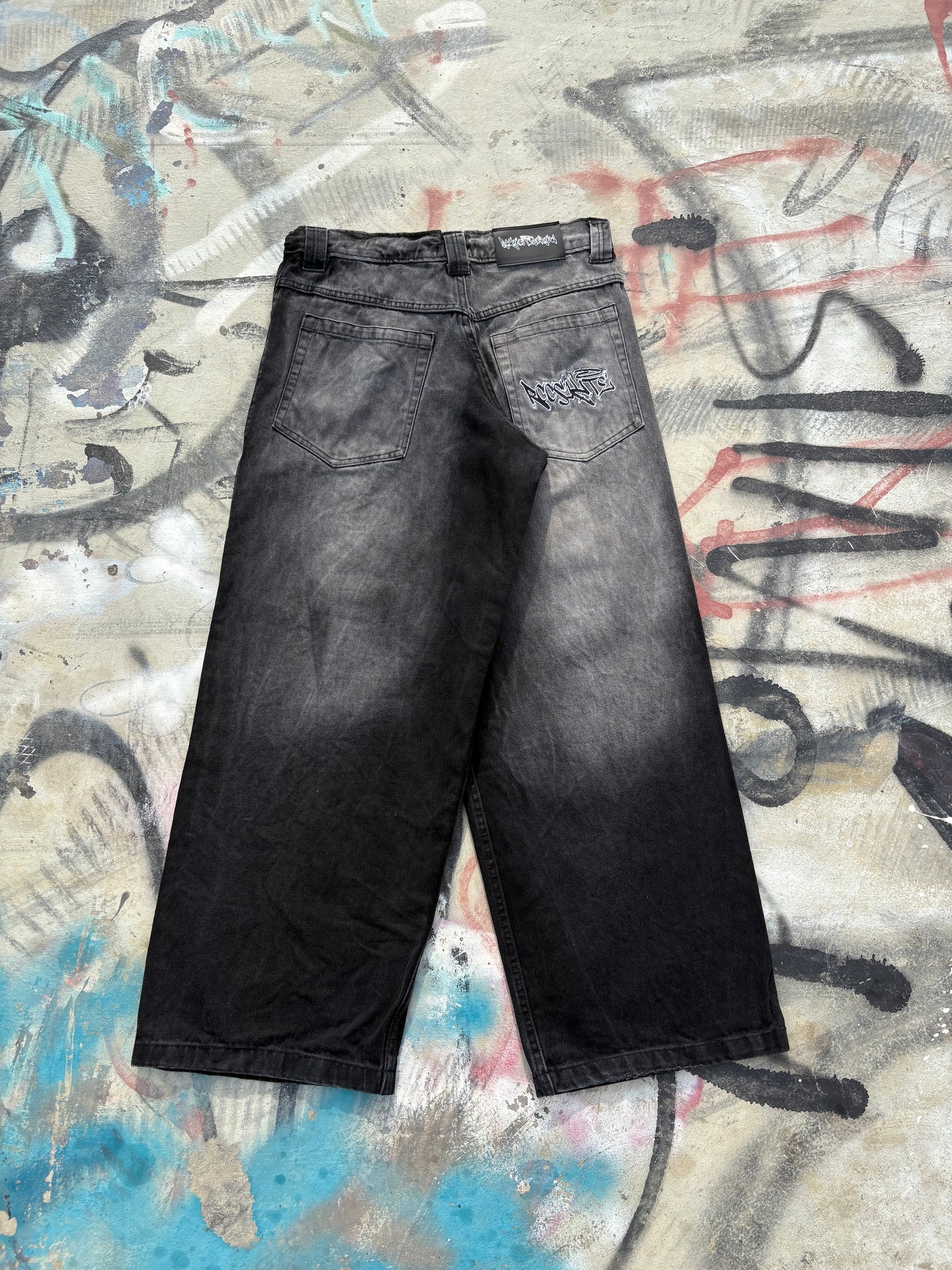 Faded Grey Paint Splatter Pants