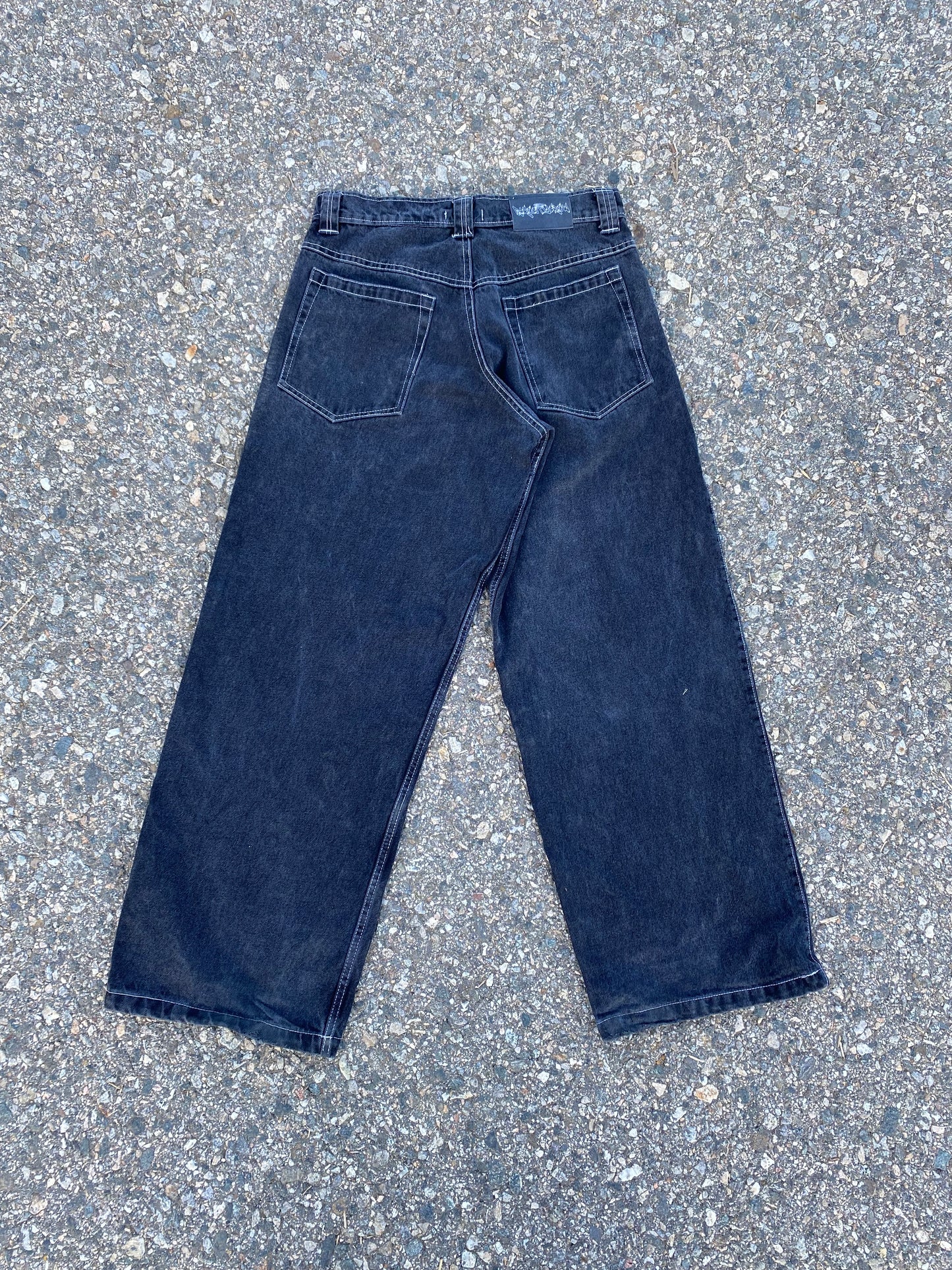 Black With White Stitch Pants