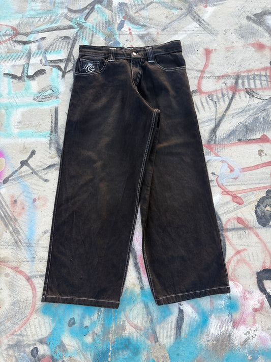 Black Contrast Stitch Pants