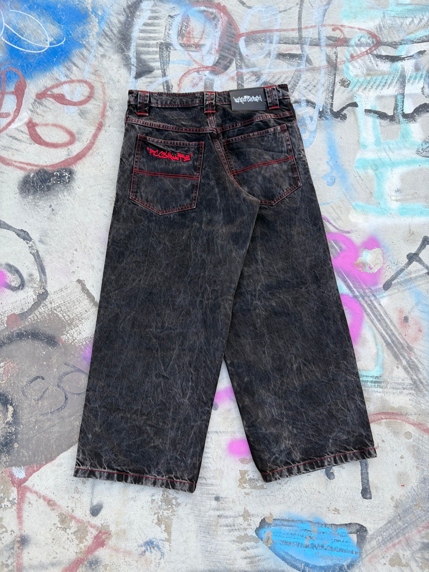 Red Contrast Stitch Denim