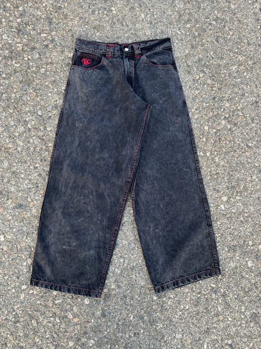 Red Contrast Stitch Pants