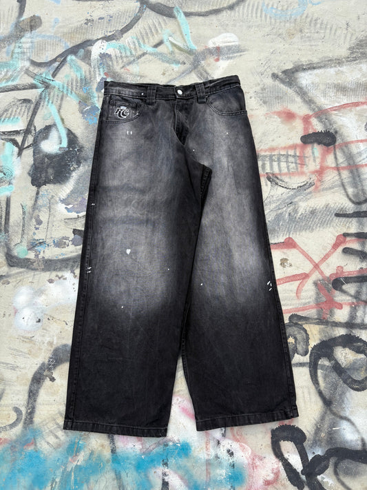 Faded Grey Paint Splatter Pants